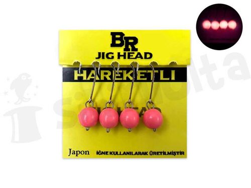 Bera Hareketli (Mafsallı) Jig Head - Pink Glow - 1