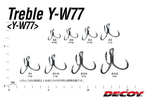 Decoy Y-W77 Curve Treble Geniş Tutuşlu Üçlü Kanca - 3