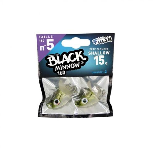 Fiiish Black Minnow BM160/5 BM157 Shallow 15Gr Jig Head - Kaki - 1