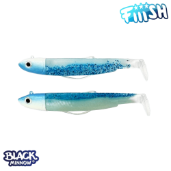 Fiiish Black Minnow BM90/2 BM922 Double Combo Off Shore 10 Gr - Blue Glow+Shiny Blue Silikon - 2