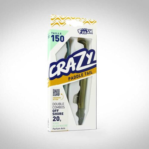 Fiiish Crazy Paddle Tail CPT150 CPT1226 Double Combo Off Shore 20 Gr Kaki-Blue - 2