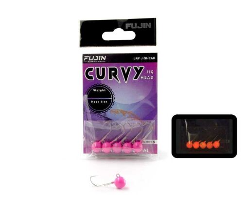 Fujin Curvy Pink Glow Jig Head - 1