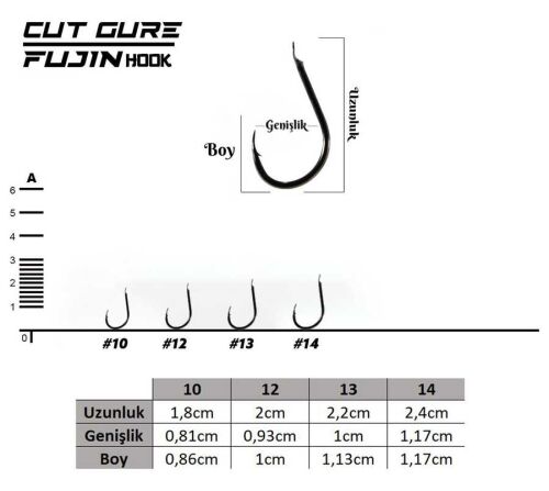 Fujin Cut Gure Düz Olta İğnesi - 2