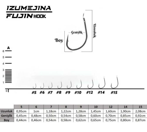 Fujin Izumejina Düz Olta İğnesi - 2