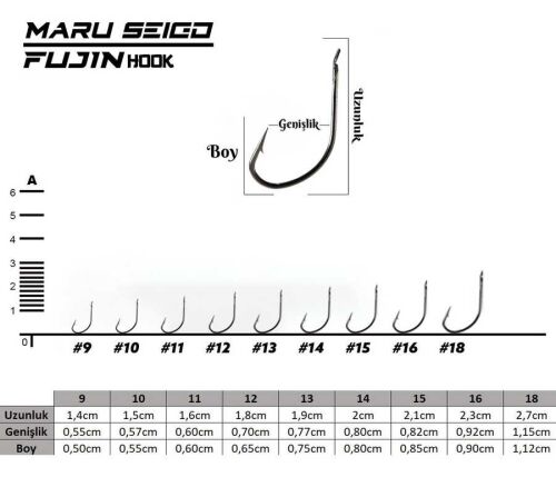 Fujin Maru Seigo Düz Olta İğnesi - 2