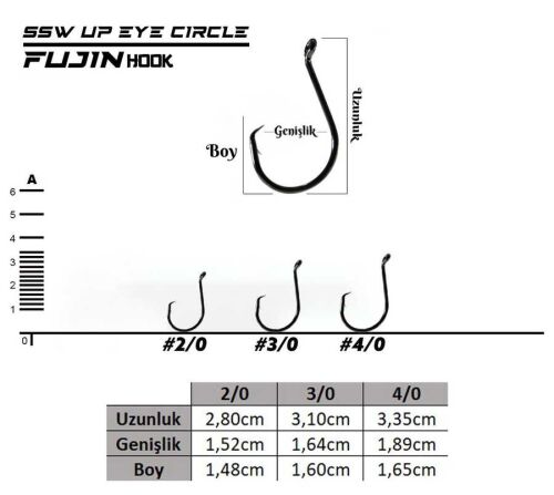 Fujin SSW Up Eye Circle Delikli Yemli Olta İğnesi - 2