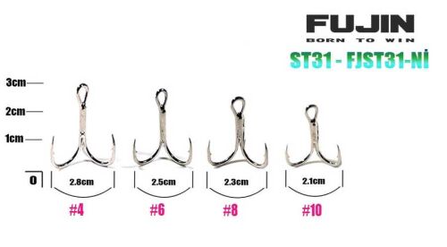 Fujin ST31 Nickel Üçlü Maket Balık İğnesi - 2
