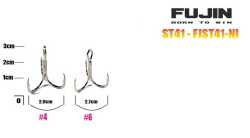 Fujin ST41 Nickel Üçlü Maket Balık İğnesi - 2