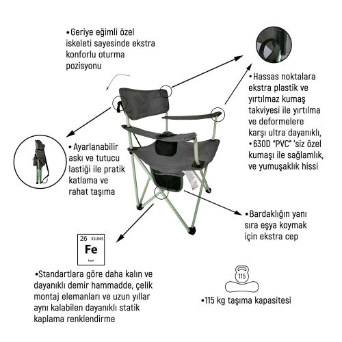 Platan Chair Ones-M Katlanır Kamp Sandalyesi - 4