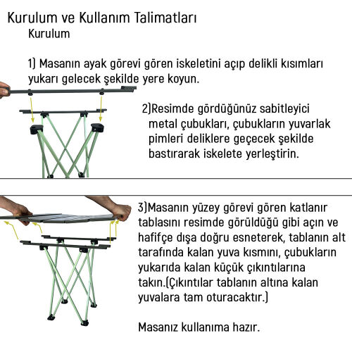 Platan Table Ones-M Katlanır Kamp Masası Küçük Boy - 5