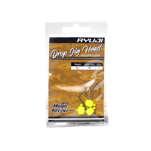 Ryuji Drop Yellow Glow Jig Head - 2