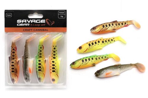 Savage Gear Craft Cannibal Paddletail 12.5 Cm 20 Gr Dark Water Mix 4 Adet Silikon Yem - 2