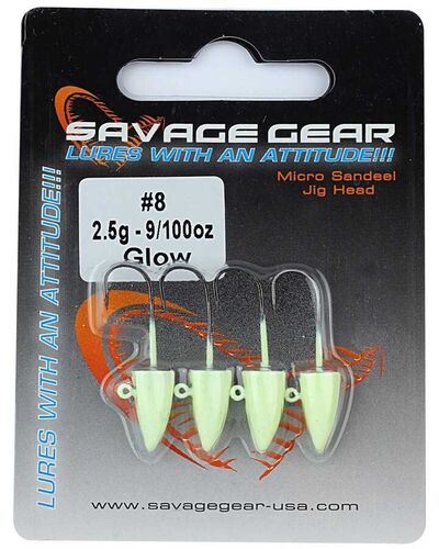 Savage Gear LRF Micro Sandeel Jighead - Glow - 2