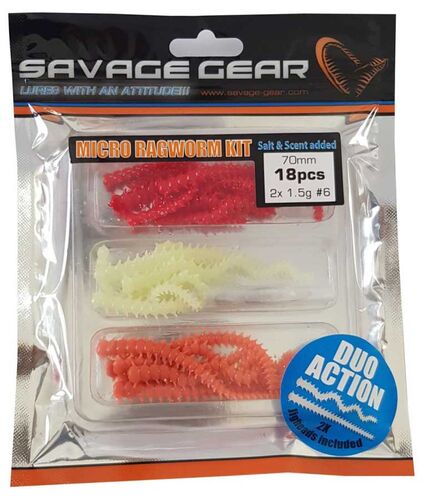 Savage Gear Lrf Ragworm Kit 18+2 Adet (UV-Red-Pink-Glow) - 1