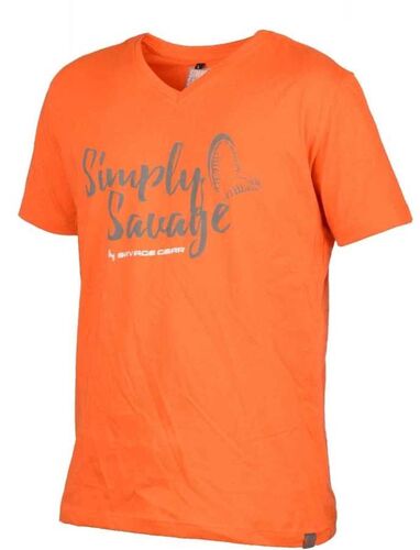Savage Gear Simply Savage V-neck Tee Grey T-Shirt - 1