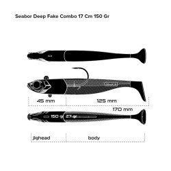 Seabor Deep Fake Combo 17 Cm 150 Gr Silikon Yem - Seabor