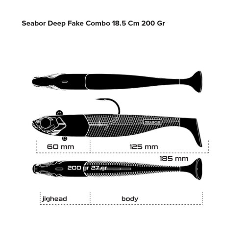 Seabor Deep Fake Combo 18.5 Cm 200 Gr Silikon Yem - 3