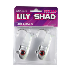 Seabor Lily Shad White Glow Jig Head - 2