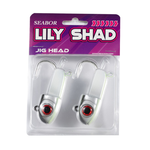 Seabor Lily Shad White Glow Jig Head - 2