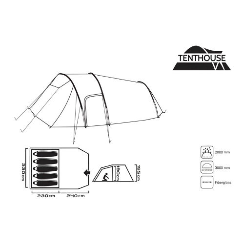 Tenthouse Tunnel 5 Kişilik Yüksek Çadır - 5
