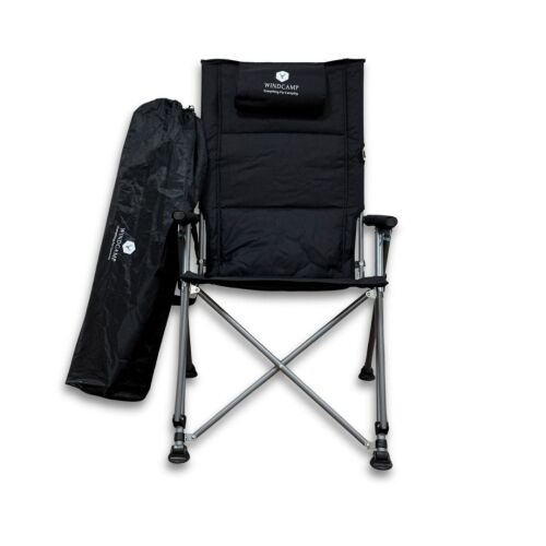 Windcamp Katlanabilir Premium Siyah Kamp Sandalyesi - 1